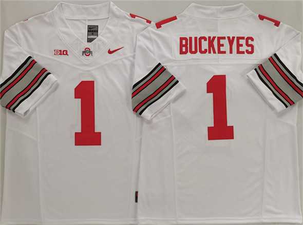 Men%27s Ohio State Buckeyes #1 Buckeyes White 2025 F.U.S.E. Limited Stitched Jersey->ohio state buckeyes->NCAA Jersey